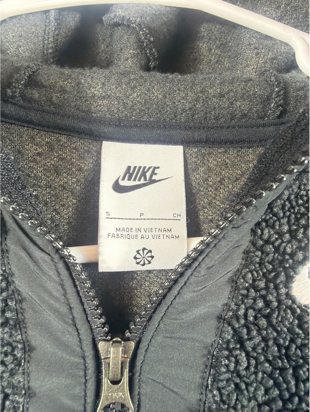 Nike Black Sherpa Fleece Hoodie Jacket, Size Small - Picture 4 of 8